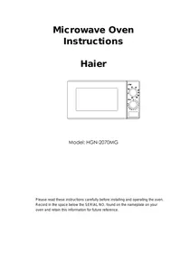 HAIER HGN-2070M  -  HGN2070MG - Four à micro-ondes