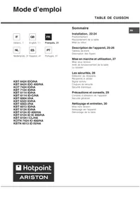 Notice HOTPOINT-ARISTON KBTN6013IDINOX Table de cuisson