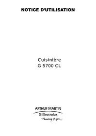 Notice ARTHUR MARTIN G 5700 CLW Cuisinière