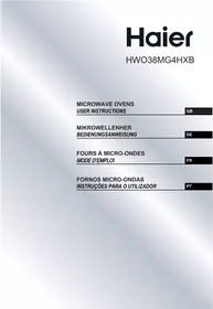 Notice HAIER HWO38MG4HXBN Micro-ondes