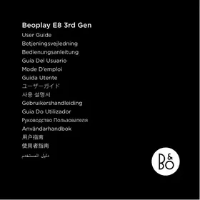 Notice BANG AND OLUFSEN E8 3RD GEN BLACK écouteurs