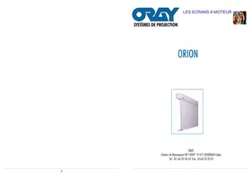 Notice ORAY ORIO 2B1 225X400 Écran de projection