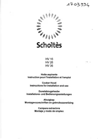 SCHOLTES HV 36 WC - Hotte aspirante