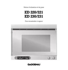 Notice GAGGENAU ED 231-110 Four encastrable