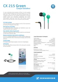 SENNHEISER CASWM CX215 GREEN - Casque audio