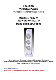 Notice PUR LINE FANY74 Ventilateur