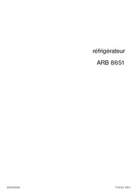 Notice ARTHUR MARTIN ARB 8651 Réfrigérateur