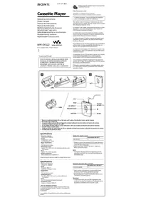 Notice SONY WM-EX 522 ROUGE Lecteur de cassette portable