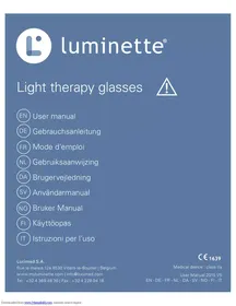Notice LUMINETTE  Lunettes de luminothérapie