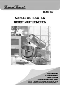 Notice DURAND DUPONT LE PARFAIT Robot de cuisine