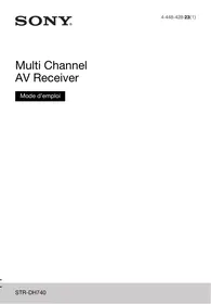 Notice SONY STR-DH740 Amplificateur audio-vidéo