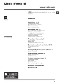 Notice HOTPOINT WDD9640B EU Lave-linge