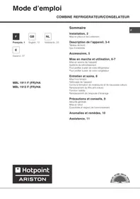 Notice HOTPOINT MBL1911FHA Réfrigérateur-congélateur