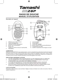 Notice TAMASHI SR 28 P Radio de douche