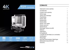 Notice PNI SVG00 Caméra vidéo compacte