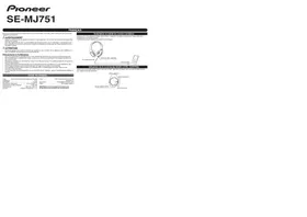 Notice PIONEER MJ751 BK Casque audio