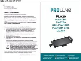 PROLINE PLA 20 PLANCH - Grill électrique