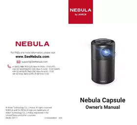 Notice NEBULA CAPSULE + PACK ACCES Vidéoprojecteur