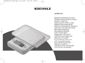 Notice SOEHNLER 66150 ULTRA 2 Balance électronique