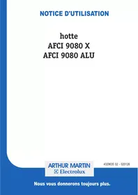 Notice ARTHUR MARTIN AFCI 9080 X Hotte aspirante