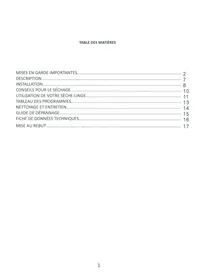 Notice THOMSON THTD80WHSECHE-LINGE Pompe à chaleur