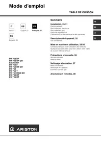 Notice ARISTON PH 750 T(AN) R Table de cuisson