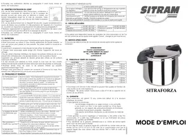 Notice SITRAM FORZA 6L Autocuiseur