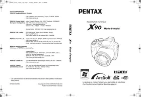 Notice PENTAX X90 Appareil photo numérique