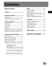 Notice THOMSON RR640CD Radio-réveil