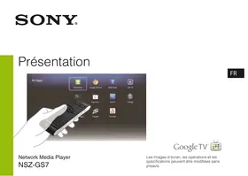 Notice SONY NSZ6S7 Lecteur multimédia réseau