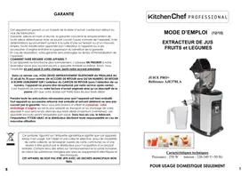 Notice RITCHEN CHEF AJE378LA Extracteur de jus