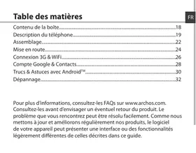 Notice ARCHOS A40 TITANIUM LS NOIR Téléphone mobile