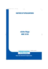Notice ARTHUR MARTIN ADE 5130 Sèche-linge