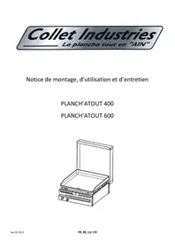 Notice PLANCH ATOUT 600 PRIV Plancha