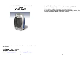 Notice PUR LINE CHS 180 Chauffage d'appoint
