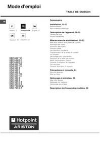 Notice HOTPOINT-ARISTON HES 62 WH/HA Table de cuisson