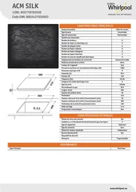 Notice WHIRLPOOL ACM SILK Plaque de cuisson