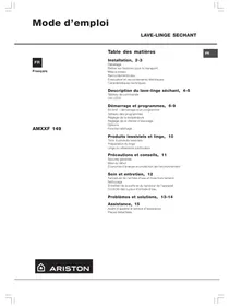 Notice ARISTON AMXXF149 Lave-linge