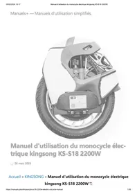Notice KINGSONG KS-S18 Monocycle électrique