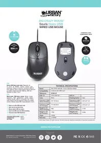 Notice URBANFACTORY SOURISBIG CRAZY SOURIS FILAIREUSB Souris d'ordinateur