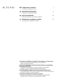 Notice ARISTON BC 312 AI / DF Réfrigérateur