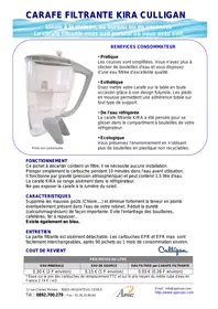 Notice CULLIGAN KIRA SILVER Carafe filtrante