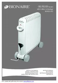 Notice BIONAIRE BOH 2513 G HUILE Radiateur électrique