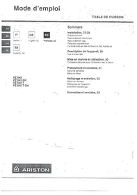 Notice ARISTON PZ 640 IX Table de cuisson