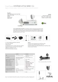 Notice FOCAL LITTLE BIRD 2.1 BLACK Système audio
