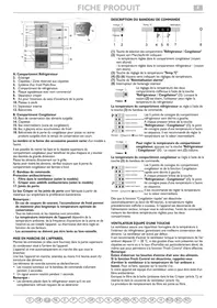 Notice WHIRLPOOL WBC 3525 NFX INOX Réfrigérateur-congélateur