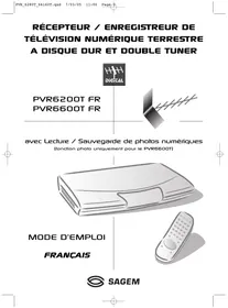 Notice SAGEM PVR 66160T Récepteur télévision numérique