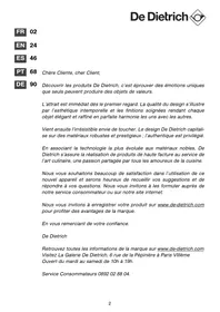 DE DIETRICH DTE 1111X INOX - Plaque de cuisson