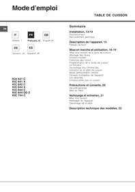 Notice HOTPOINT-ARISTON KIC 644 C NOIR Table de cuisson