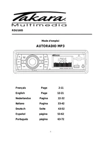 Notice TAKARA RDU1605 Autoradio